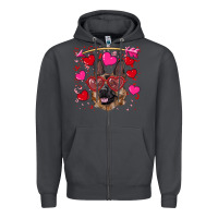 Smoke valentine's german shepherd Zipper Hoodie - RanaPortraitStore