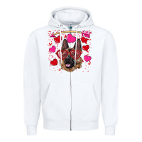 White valentine's german shepherd Zipper Hoodie - RanaPortraitStore