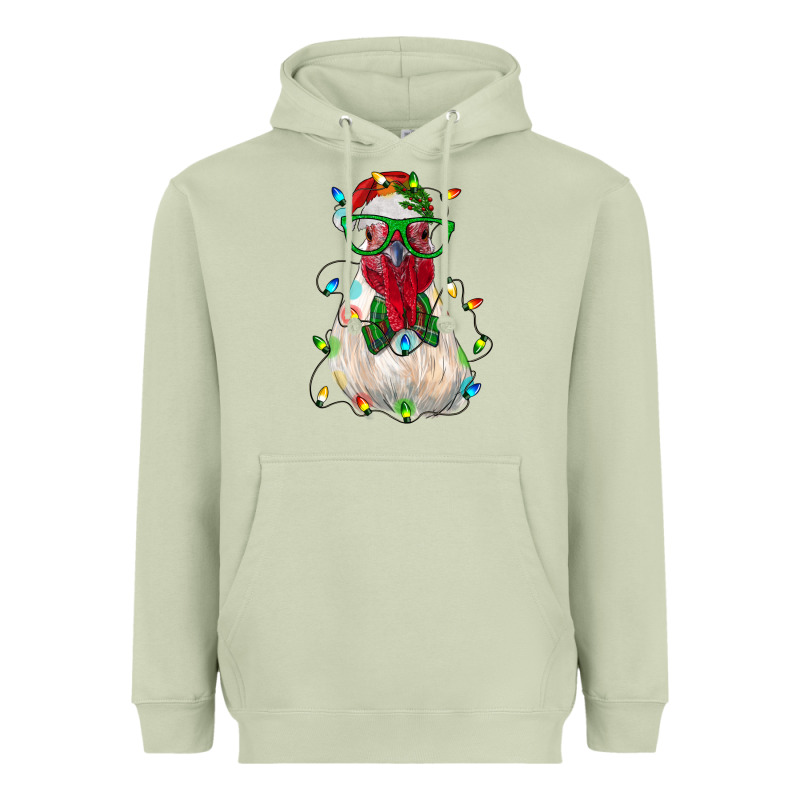 Christmas Rooster Heavyweight Hoodie by RanaPortraitStore | Teevron