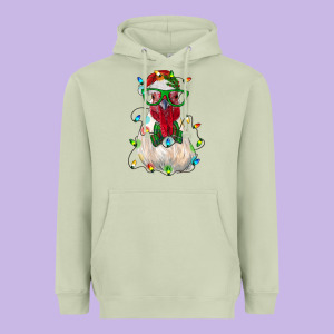 Christmas Rooster Heavyweight Hoodie Designed By Ranaportraitstore