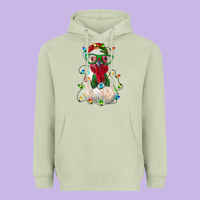 Christmas Rooster Heavyweight Hoodie Designed By Ranaportraitstore