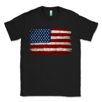 Black Distressed American Flag Classic Tee - Jasminsmagicworld