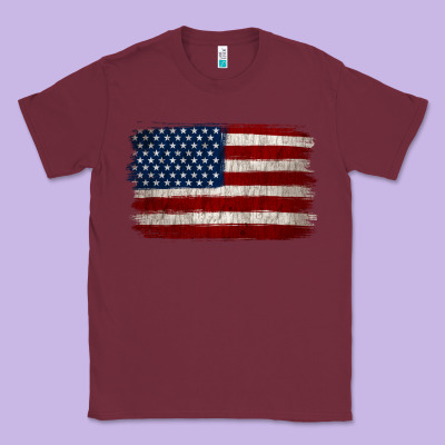 Distressed American Flag Classic Tee Designed By Jasminsmagicworld