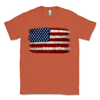 Copper Distressed American Flag Classic Tee - Jasminsmagicworld