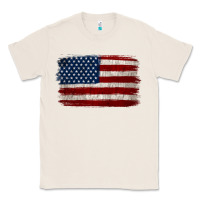 Natural Distressed American Flag Classic Tee - Jasminsmagicworld