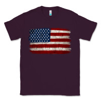 Plum Distressed American Flag Classic Tee - Jasminsmagicworld