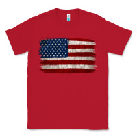 Red Distressed American Flag Classic Tee - Jasminsmagicworld