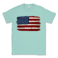 Seafoam Distressed American Flag Classic Tee - Jasminsmagicworld
