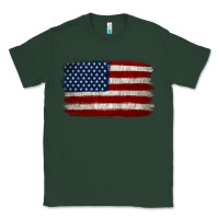 Sports Green Distressed American Flag Classic Tee - Jasminsmagicworld