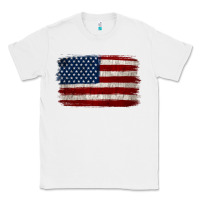 White Distressed American Flag Classic Tee - Jasminsmagicworld