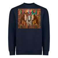 Navy western horses with bandanas Heavyweight Sweatshirt - RanaPortraitStore