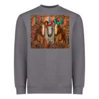 Storm western horses with bandanas Heavyweight Sweatshirt - RanaPortraitStore