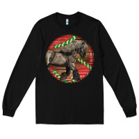 Black Belgian Horse Christmas Long Sleeve Tee - LillyAllenDesigns