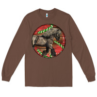 Chestnut Belgian Horse Christmas Long Sleeve Tee - LillyAllenDesigns