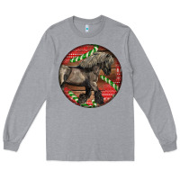 Heather Grey Belgian Horse Christmas Long Sleeve Tee - LillyAllenDesigns