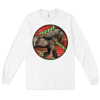 White Belgian Horse Christmas Long Sleeve Tee - LillyAllenDesigns