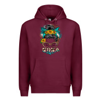 Burgundy nona life messy bun Premium Hoodie - BarkalooDesign