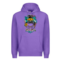 Purple nona life messy bun Premium Hoodie - BarkalooDesign