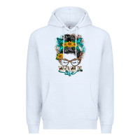 White nona life messy bun Premium Hoodie - BarkalooDesign