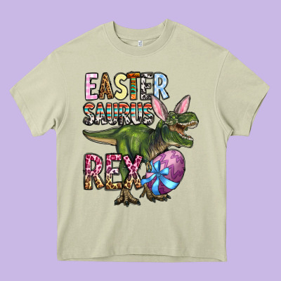Easter Saurus Rex Heavy Core Tee Designed By Oliviacreatesart