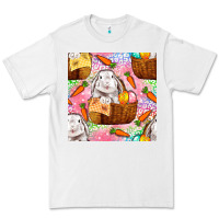 White Easter Bunny With Hamper Seamless Pattern Premium Tee - BundleAndBundleShop
