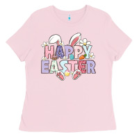 Bubblegum Pink happy easter Ladies Tee - LillyAllenDesigns