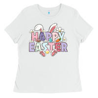 White happy easter Ladies Tee - LillyAllenDesigns