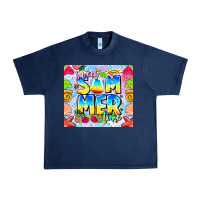 Navy Sweet Summer Time Urban Heavy Tee - CowhideDigitalArt