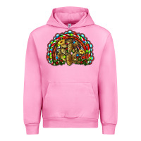 Fuchsia Pink christmas rainbow with leopard cactus Urban Hoodie - RanaPortraitStore