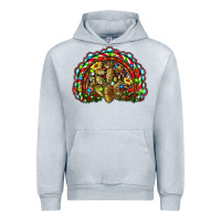 Heather Grey christmas rainbow with leopard cactus Urban Hoodie - RanaPortraitStore