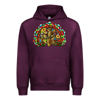Mauve Wine christmas rainbow with leopard cactus Urban Hoodie - RanaPortraitStore