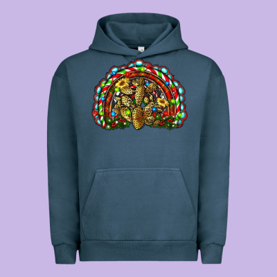 Christmas Rainbow With Leopard Cactus Urban Hoodie Designed By Ranaportraitstore