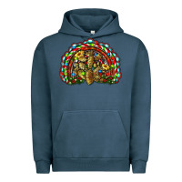 Pigment Midnight Navy christmas rainbow with leopard cactus Urban Hoodie - RanaPortraitStore