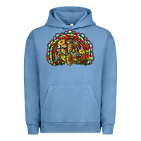 Pigment Pebble Blue christmas rainbow with leopard cactus Urban Hoodie - RanaPortraitStore