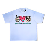 Grape Ice Peace Love Boston Terrier Urban Heavy Tee - Jasminsmagicworld