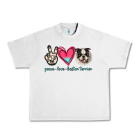 Lunar Rock Peace Love Boston Terrier Urban Heavy Tee - Jasminsmagicworld