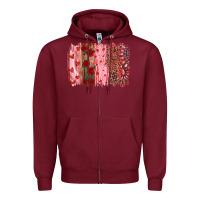 Burgundy valentine's day brushstrokes Zipper Hoodie - RanaPortraitStore