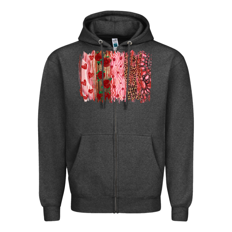 Valentine's Day Brushstrokes Zipper Hoodie by RanaPortraitStore | Teevron