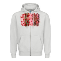 Dove Grey valentine's day brushstrokes Zipper Hoodie - RanaPortraitStore