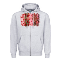 Heather Grey valentine's day brushstrokes Zipper Hoodie - RanaPortraitStore