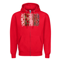 Red valentine's day brushstrokes Zipper Hoodie - RanaPortraitStore