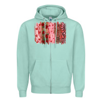 Seafoam valentine's day brushstrokes Zipper Hoodie - RanaPortraitStore