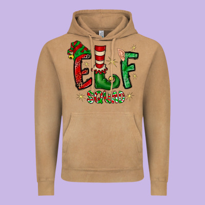 Elf Squad Vintage Hoodie Designed By Cowhidedigitalart