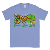 Colony Blue St. Patrick's Day Peace love luck Classic Tee - OliviaCreatesArt