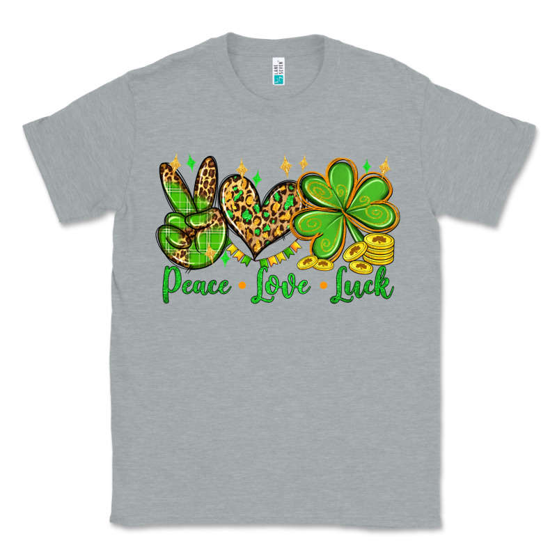 St. Patrick's Day Peace Love Luck Classic Tee by OliviaCreatesArt | Teevron