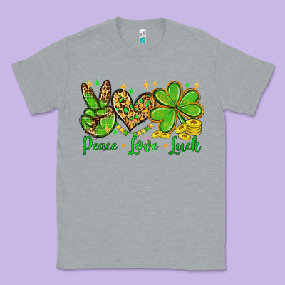 St. Patrick's Day Peace Love Luck Classic Tee Designed By Oliviacreatesart