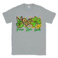 Heather Grey St. Patrick's Day Peace love luck Classic Tee - OliviaCreatesArt