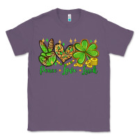 Lavender St. Patrick's Day Peace love luck Classic Tee - OliviaCreatesArt