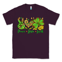 Plum St. Patrick's Day Peace love luck Classic Tee - OliviaCreatesArt