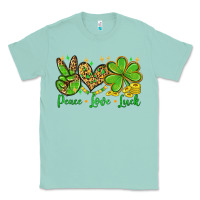 Seafoam St. Patrick's Day Peace love luck Classic Tee - OliviaCreatesArt